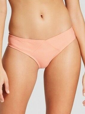 Cool Melon Ribbed Bikini Swim Hipster Bottom - Mossimo  Medium  NWT